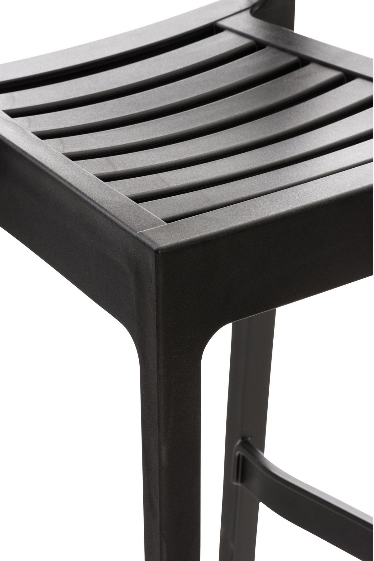 BARHOCKER 4er Set Kunststoff schwarz - Chromfarben/Schwarz, Kunststoff (45/105/51cm) - CLP