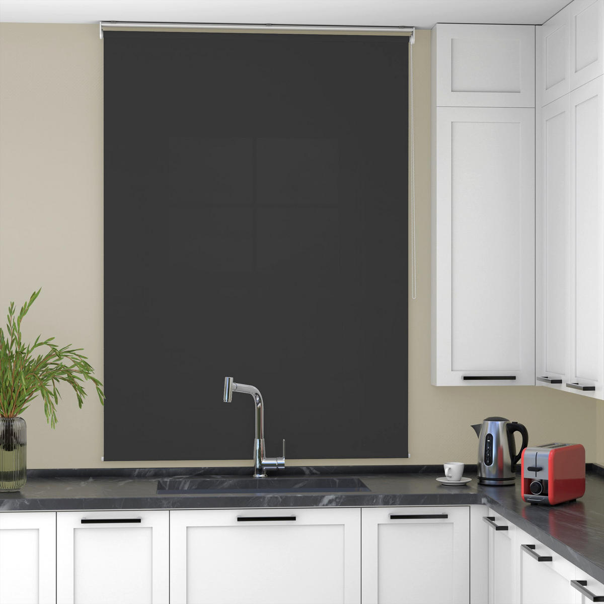 ROLLO blickdicht - Schwarz, Textil (60/150cm) - Deco-Raum