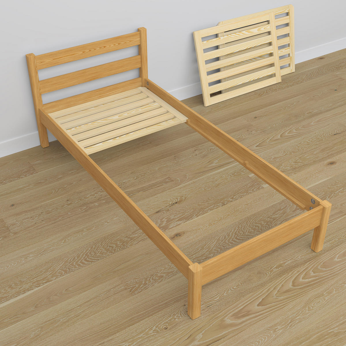 BETT N01 Naturkiefer 80/180 - Hellbraun, Naturmaterialien/Holz (80/180cm) - N-Wood