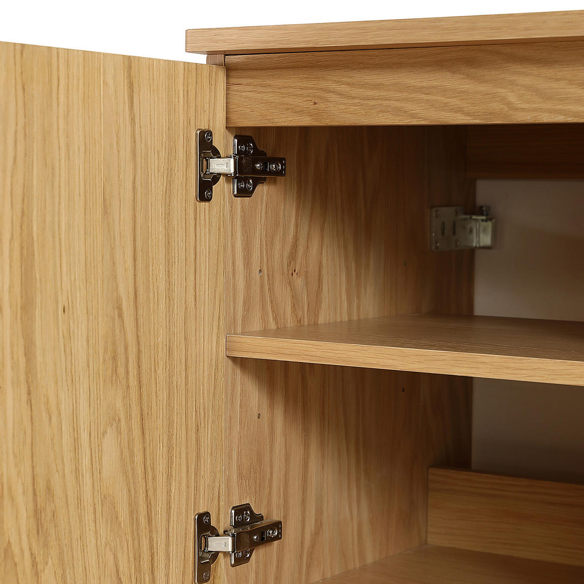DOPPELWASCHTISCH - Echtholzfurnier - Eiche - Ohne Becken & Armatur - Braun, Holzwerkstoff (160/52/50cm) - home24