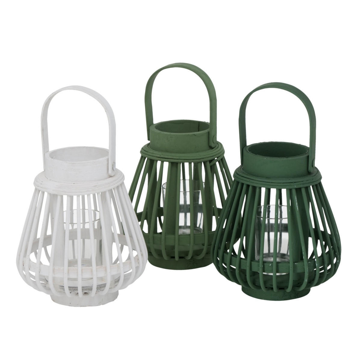 LATERNE Bambus Ilvie 14/14/16 cm - Grün, Naturmaterialien (14/16/14cm) - Boltze Home