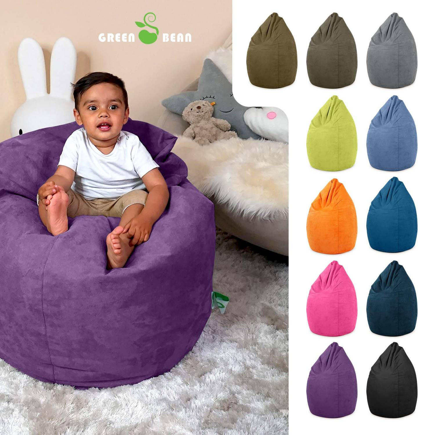 SITZSACK "Drop" 60x60x90cm - 220L - Lila, Textil (60/90/60cm) - Green Bean