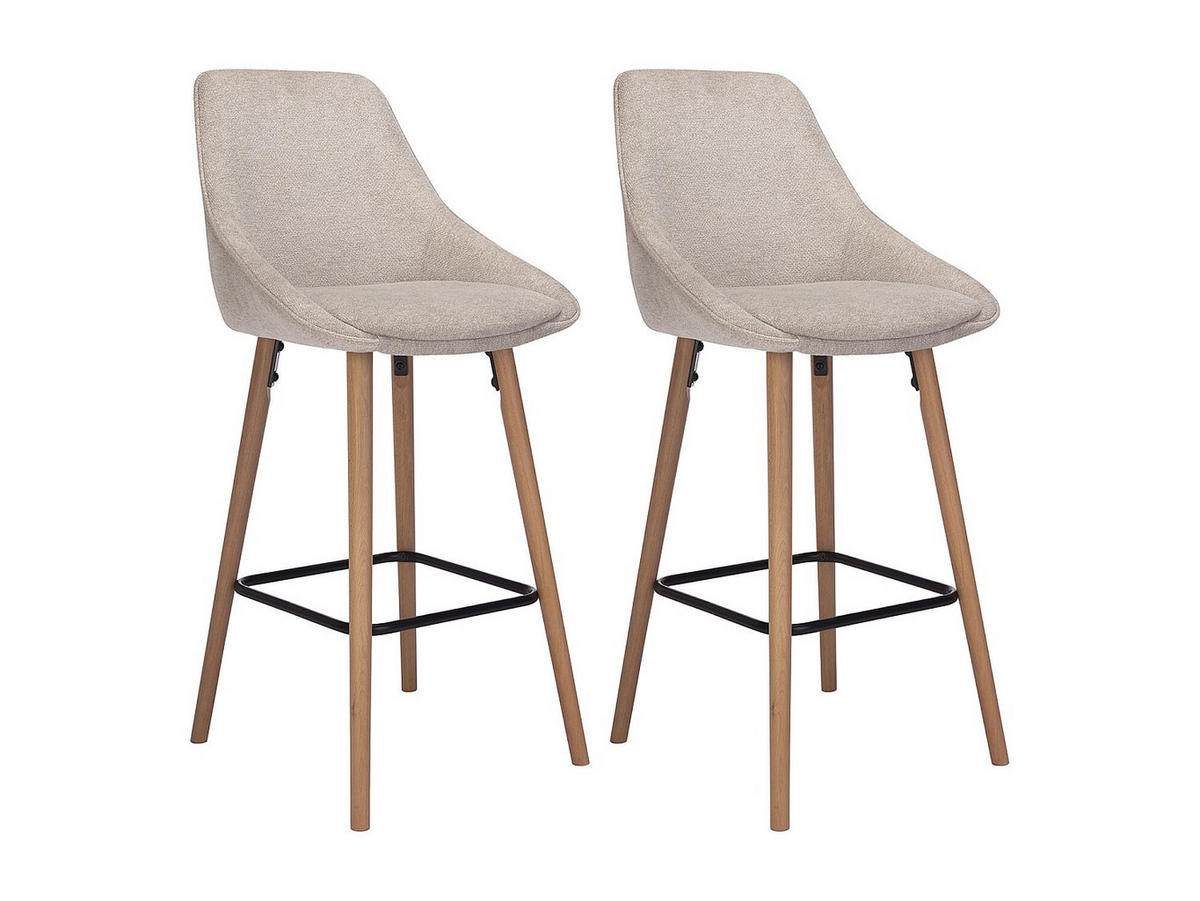 BARHOCKER - 47.5 cmcm x 53.5 cmcm - Stoff - Beige - MASURIE - Beige, Textil (47.5/100/53.5cm) - Vente-Unique