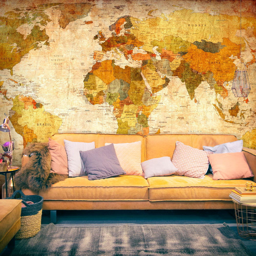 VLIESTAPETE Beige 350/245 cm - Beige/Orange, Textil (350/1cm) - KUNSTLOFT