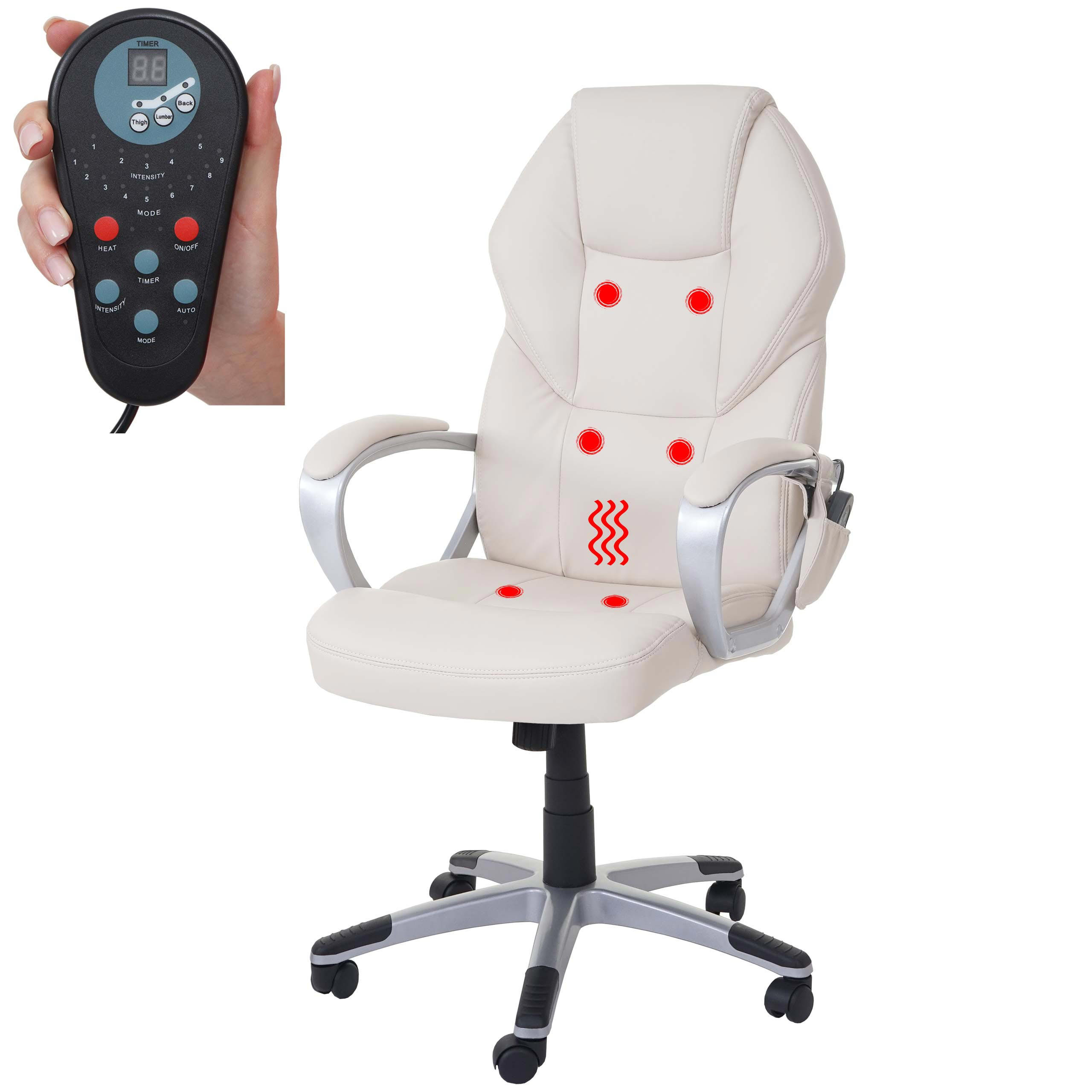MASSAGE-BÜROSTUHL Beige - Beige, Textil (66/123/68cm) - Jamb