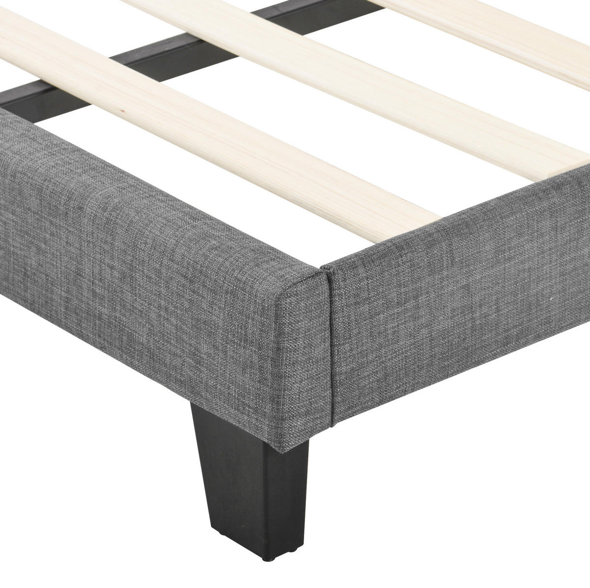 ČALÚNENÁ posteľ 140/200 cm s lamelovým roštom a federkern matracom, mäkkým vysokým čelom a stabilnou konštrukciou, Sivá - sivá, textil (140/140cm) - Redom