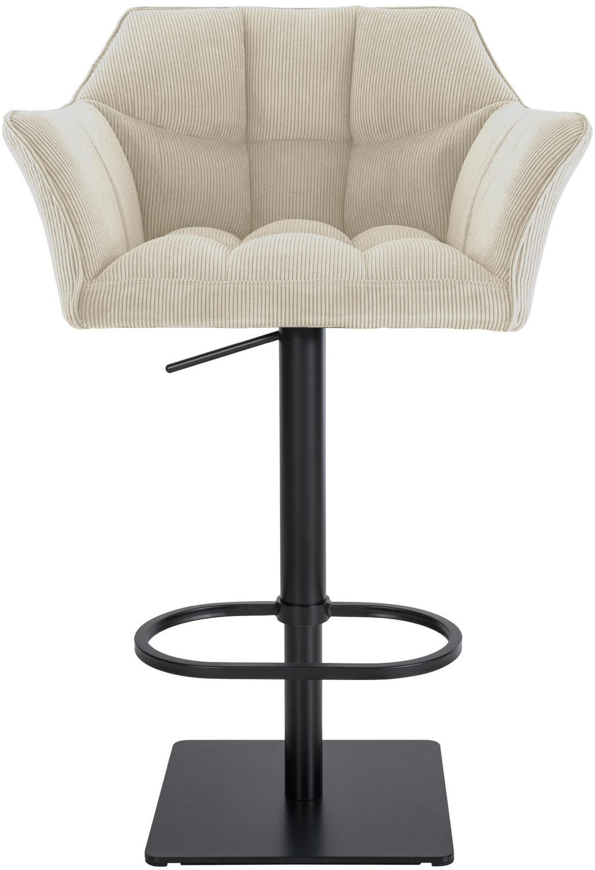 BARHOCKER Cord Creme - Creme/Schwarz, Textil/Metall (64/88/45cm) - CLP