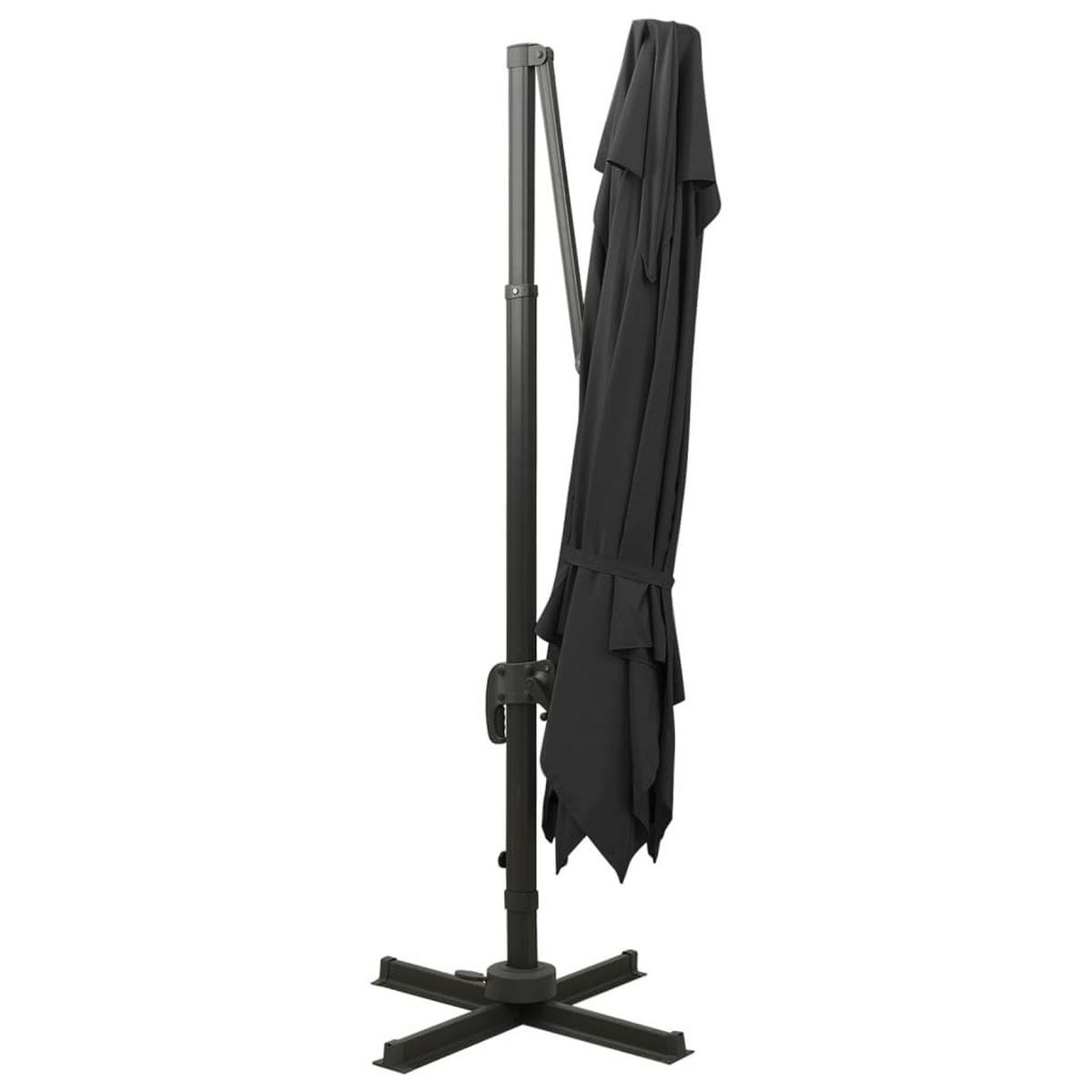 SONNENSCHIRM rechteckig LOTI 300cm Schwarz | UV-Schutz, Kippbar, Kurbelsystem - Schwarz, Metall (300/300cm) - DELUKE