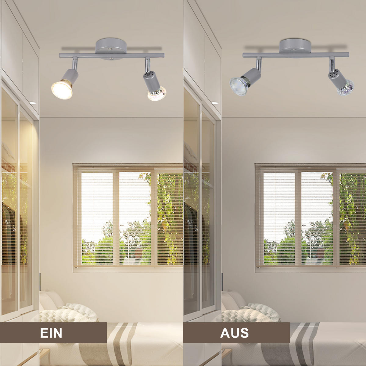 DECKENSTRAHLER Brandal 15/8/26 cm - Silberfarben, Metall (26/15/8cm) - ZMH