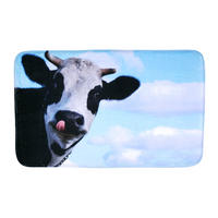 BADTEPPICH Kuh 50 x 80 cm - Schwarz, Textil (50/80cm) - Sanilo