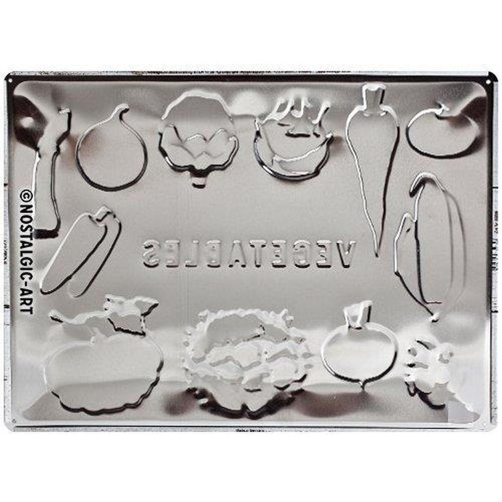 BLECHSCHILD 30/40 cm Home & Country Vegetables - Multicolor, Metall (40/30/0.2cm) - Nostalgic-Art