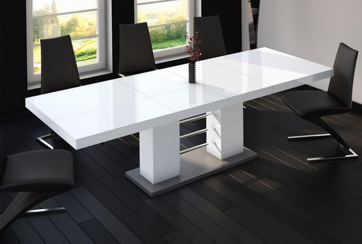 ESSTISCH rechteckig Weiß Hochglanz 160/89/75 cm - Weiß Hochglanz, Holzwerkstoff (89/160/75cm) - designimpex