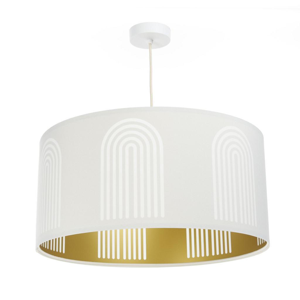 HÄNGELEUCHTE Gold 70/100 cm - Goldfarben/Weiß, Kunststoff (30/1.2/100cm) - ONZENO