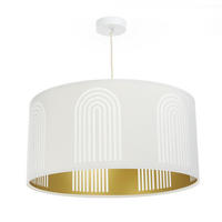 HÄNGELEUCHTE Gold 70/100 cm - Goldfarben/Weiß, Kunststoff (30/1.2/100cm) - ONZENO