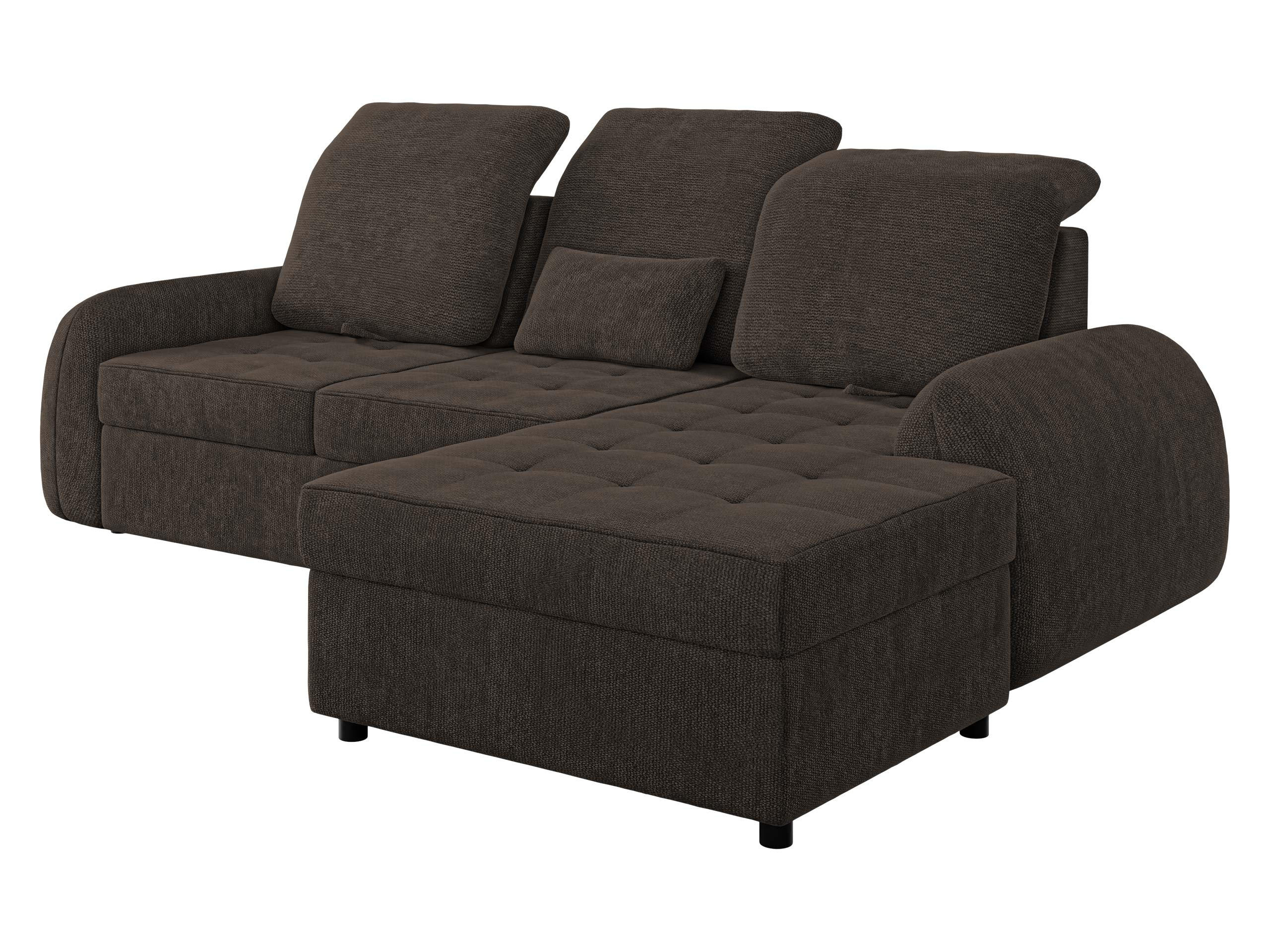 ECKSCHLAFSOFA Soreno, Seite: Rechts - Dunkelbraun/Schwarz, Holz/Kunststoff (176/255cm) - MIRJAN24