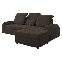 ECKSCHLAFSOFA Soreno, Seite: Rechts - Dunkelbraun/Schwarz, Holz/Kunststoff (176/255cm) - MIRJAN24