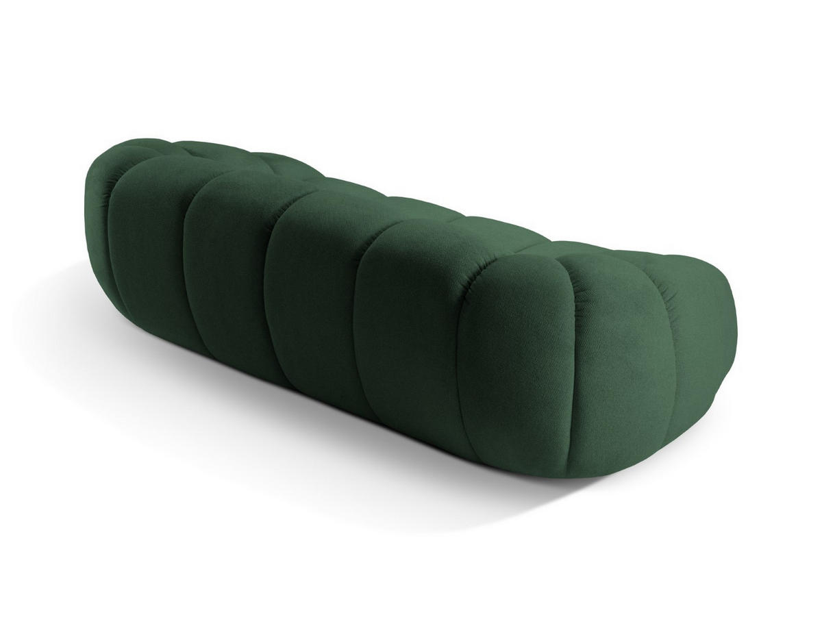 SOFA Diana aus Strukturierter Samt grün 3 Sitzplätze - Grün, Textil (114/72/234cm) - Micadoni