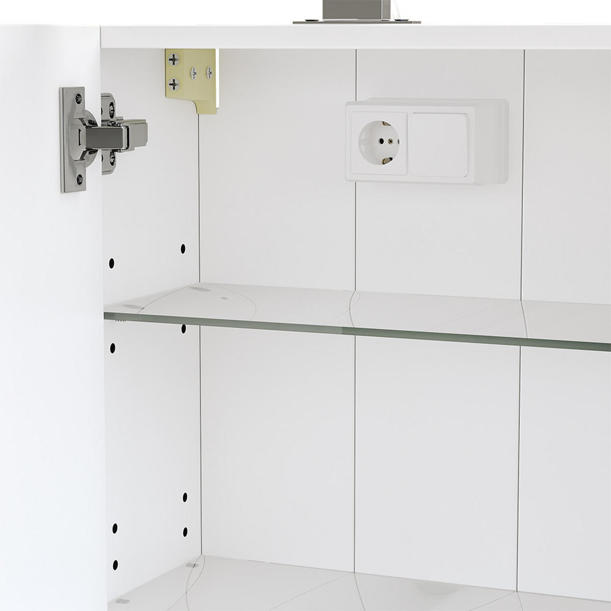 KÚPEĽŇOVÁ SKRINKA SO ZRKADLOM Lavio biely - biela, kompozitné drevo (40/60/20cm) - Vicco