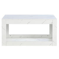 COUCHTISCH 100/50/50 cm in Weiß mit LED-Beleuchtung und offenem Stauraum - Weiß, Holzwerkstoff (100/50/50cm) - Flora Grace