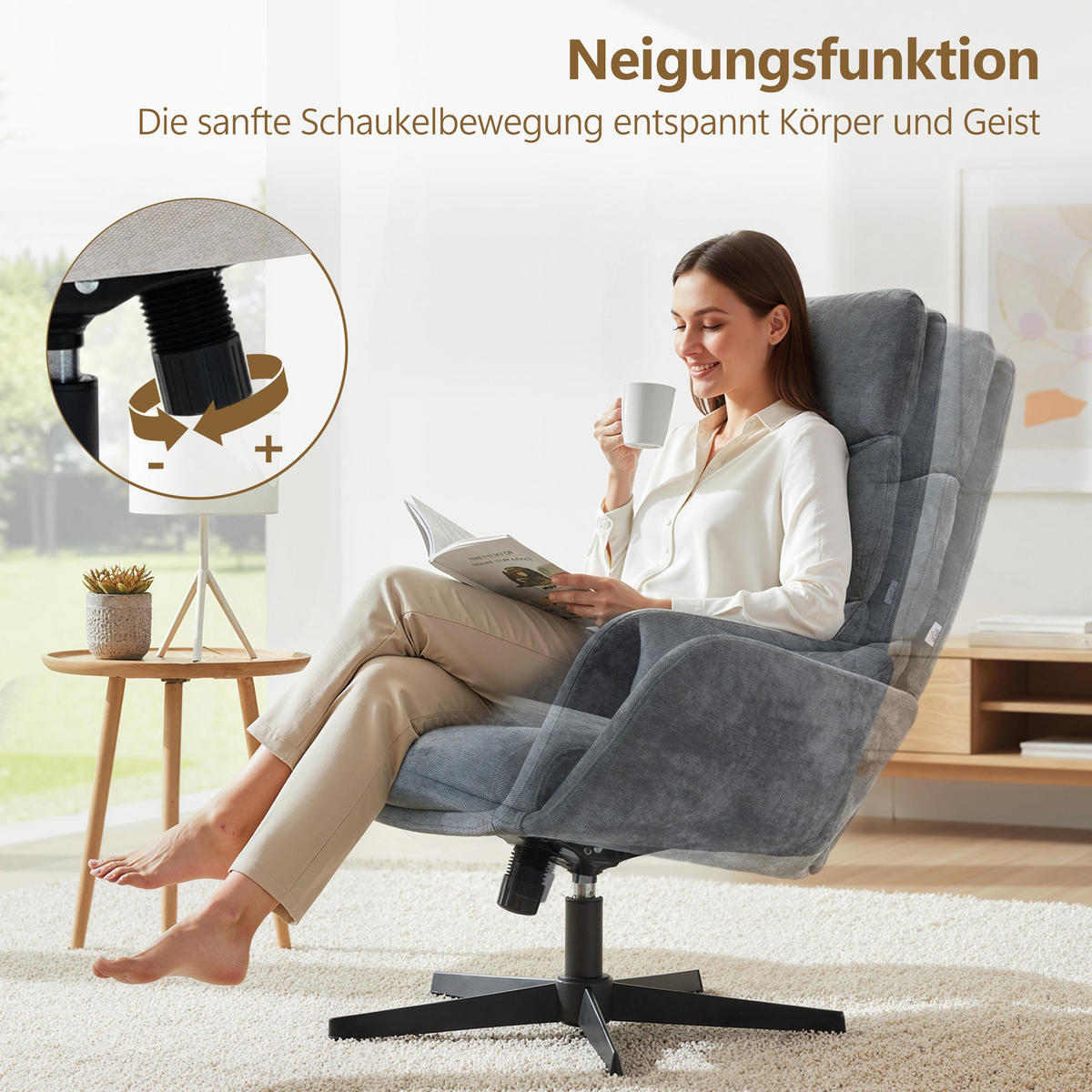 SESSEL Grau 75.0/66.0/99.0cm - Grau, Textil (66/99/75cm)