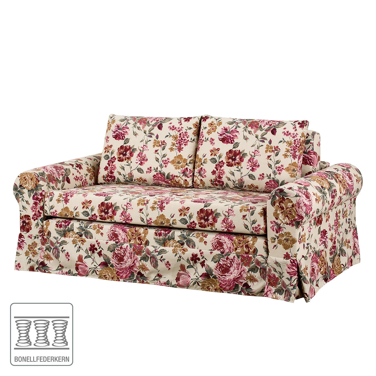 SCHLAFSOFA mit Husse - Beige/Rot, Textil (205/90/90cm) - home24