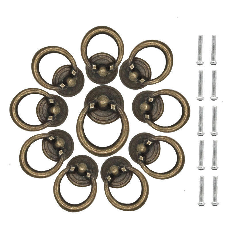 SCHRANKKNOPF Bronze 10er-Set - Schwarz, Metall (3.1/2/4.4cm)