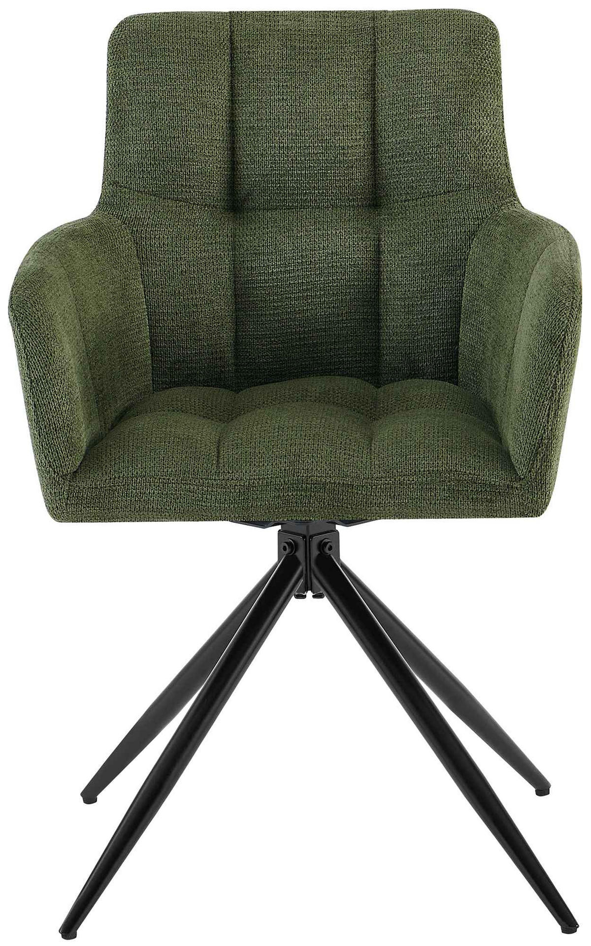 ESSZIMMERSTUHL 2er Set Debas Stoff Grün Wohnzimmerstuhl - Grün, Textil (59/87/59cm) - DELUKE