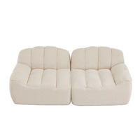 2-SITZER Sofa mit modularer Form und breiter Sitzfläche, ohne Montage erforderlich, Beige - Beige, Textil (210/79/104cm) - Redom
