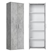 MEHRZWECKSCHRANK Der Lange - Hellgrau/Weiß, Holzwerkstoff (60/180/34cm) - Mokebo