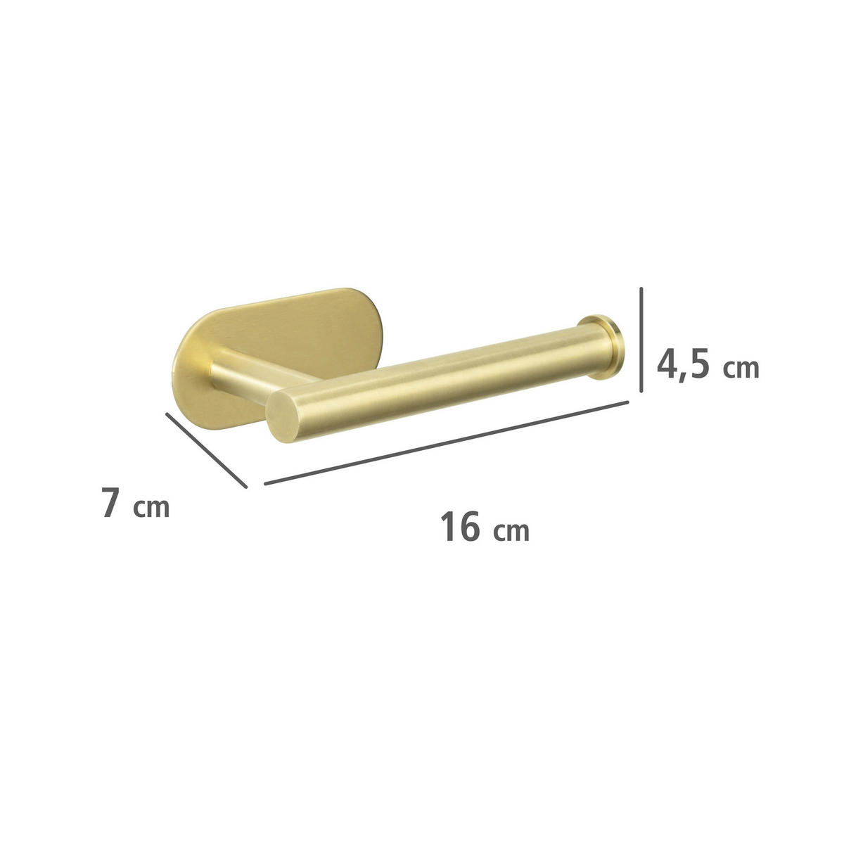 TOILETTENPAPIERHALTER Turbo - Loc Orea Shine 7/16/4,5 cm - Goldfarben, Metall (16/4.5/7cm) - Wenko