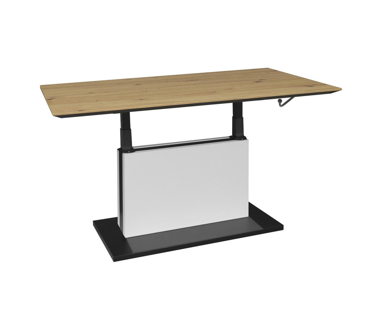 COUCHTISCH Fari Ice White und Asteiche - Weiß, Holzwerkstoff (110/60/69cm)