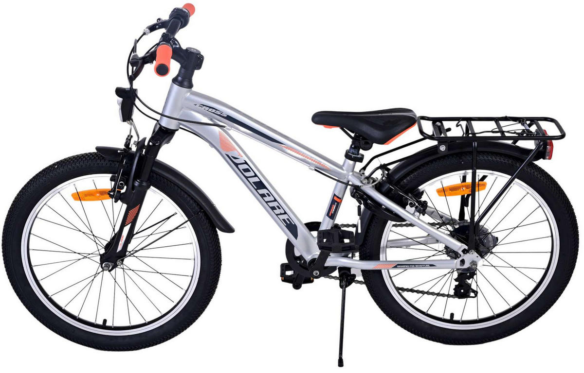 KINDERFAHRRAD Cross - Jungen - 20 Zoll - Rücktritt + Handbremse - 6 Gänge - Silber - Silberfarben, Metall (55cm) - TPFSports