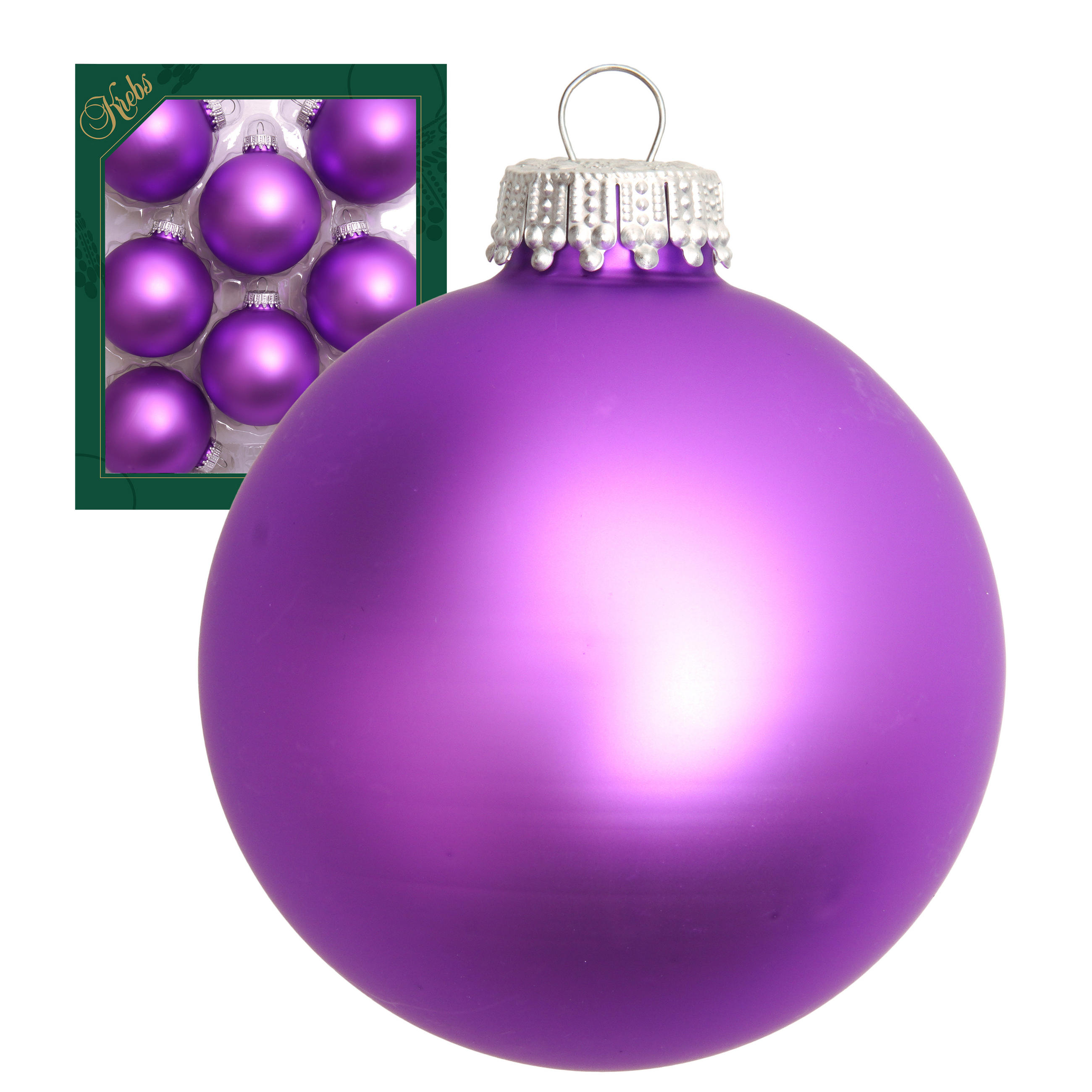 Krebs Glas Lauscha Christbaumkugeln Violett 7x7x7 cm