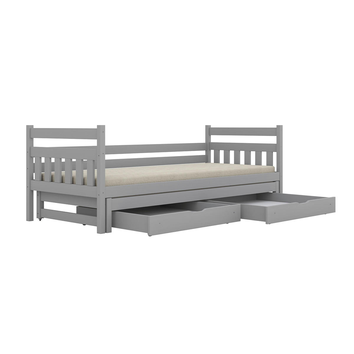 KREVET 90/200 David Sivi - siva, drvo (90/200cm) - Petits-meubles