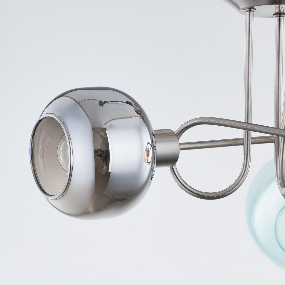 DECKENLEUCHTE - Sicherheitsglas / Eisen, 3-flammig - Multicolor, Glas (54/54/24cm) - home24