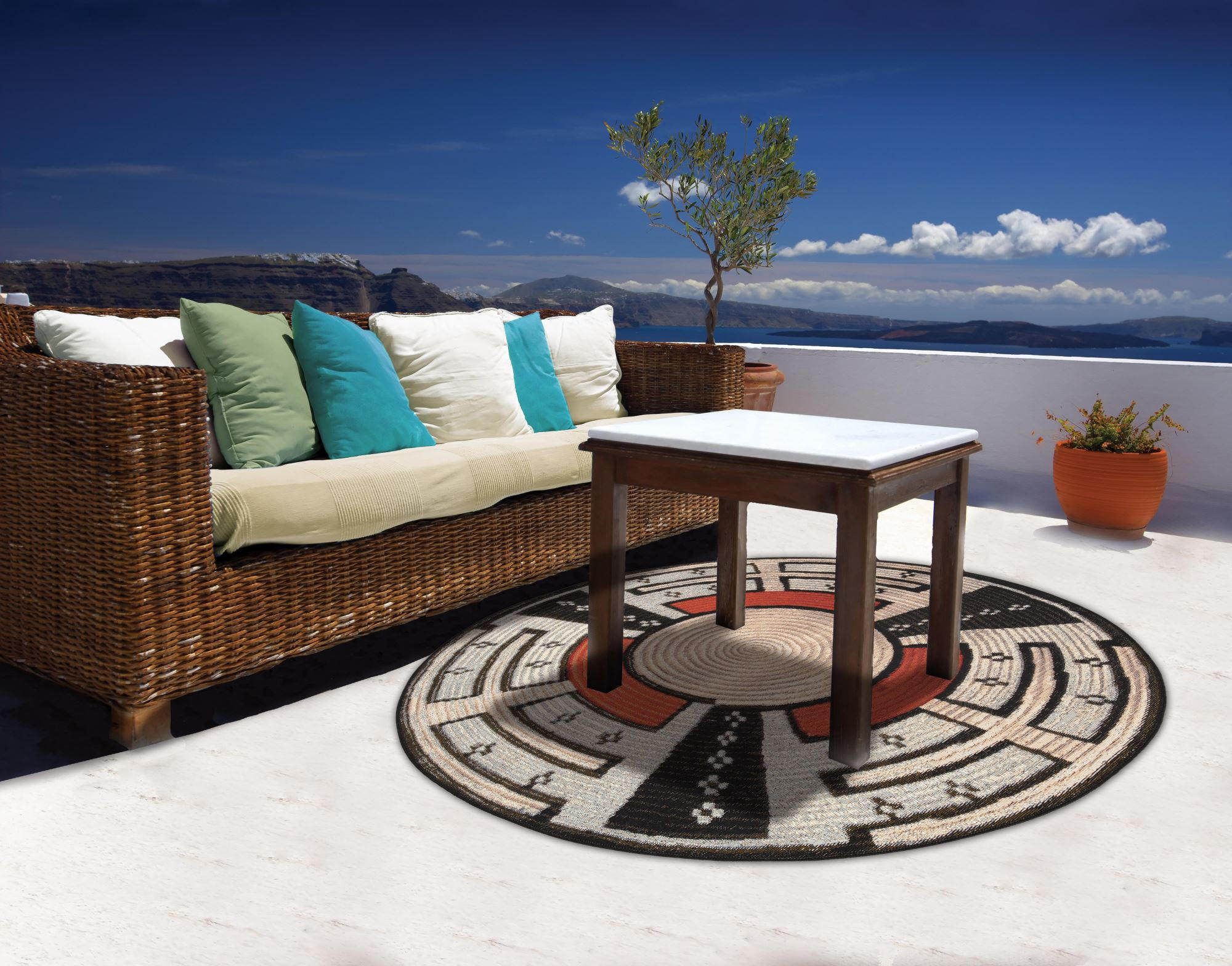 OUTDOORTEPPICH Aurora 60x60 cm - Beige, Textil (60/60cm) - Gino Falcone
