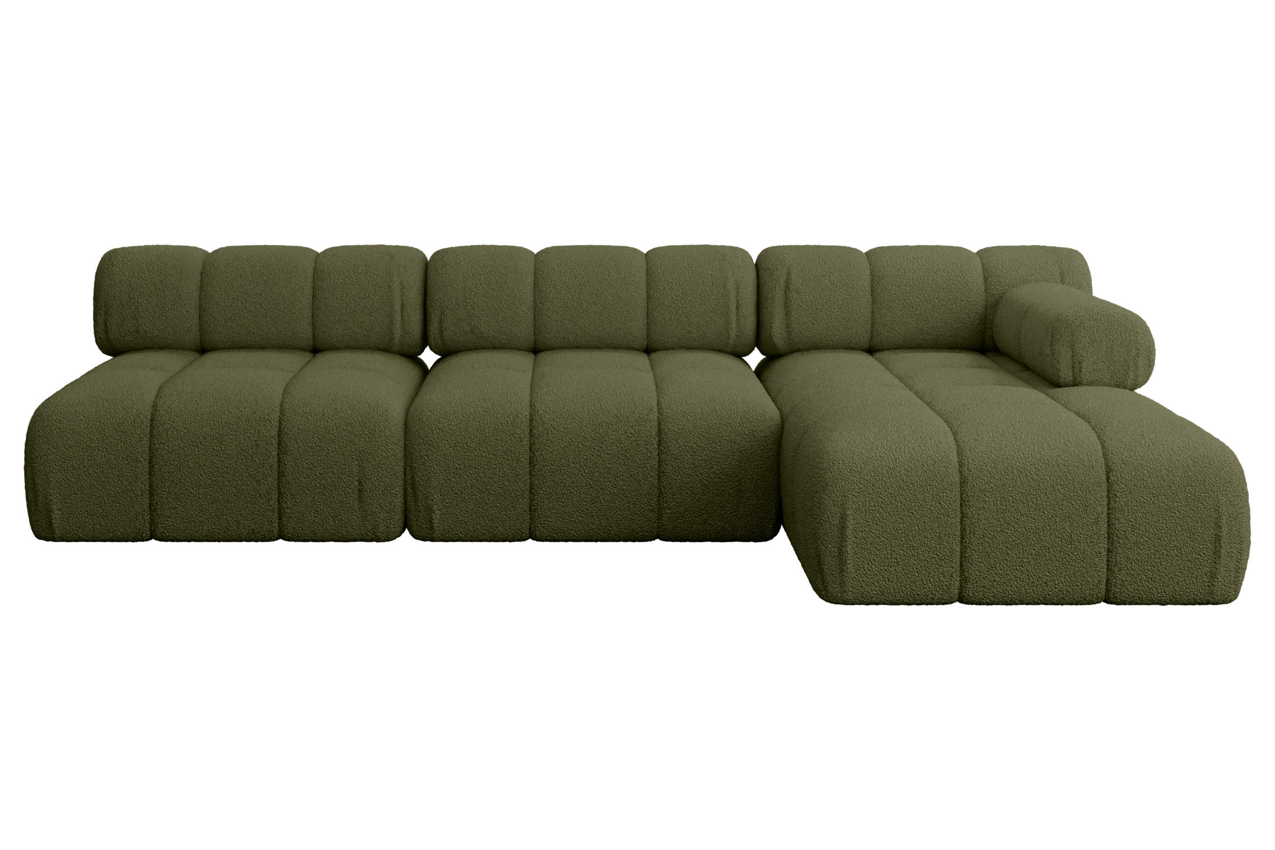 ECKSOFA modulares Sofa Razon-L2 - 285x160x70 cm Grün Bouclé - Grün, Holzwerkstoff/Textil (285/160cm) - ALTDECOR