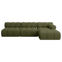 ECKSOFA modulares Sofa Razon-L2 - 285x160x70 cm Grün Bouclé - Grün, Holzwerkstoff/Textil (285/160cm) - ALTDECOR