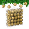 50XWEIHNACHTSKUGELN - Goldfarben, Kunststoff (6/7/6cm) - Relaxdays