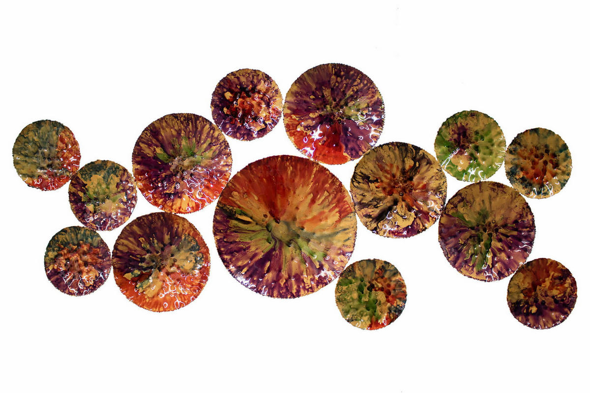 WANDDEKO Bunt 123/55 cm - Multicolor, Metall (2.4/55/5cm) - KUNSTLOFT