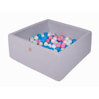 BÄLLEBAD für Kinder, Cotton, Hellgrau - Blau/Hellrosa, Textil (90/90/40cm) - MeowBaby