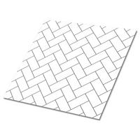 FLIESENAUFKLEBER 9 Stück 30x30 cm selbstklebend Weißes Fischgrätenmuster - Weiß, Textil (30/1.6/30cm) - TULUP