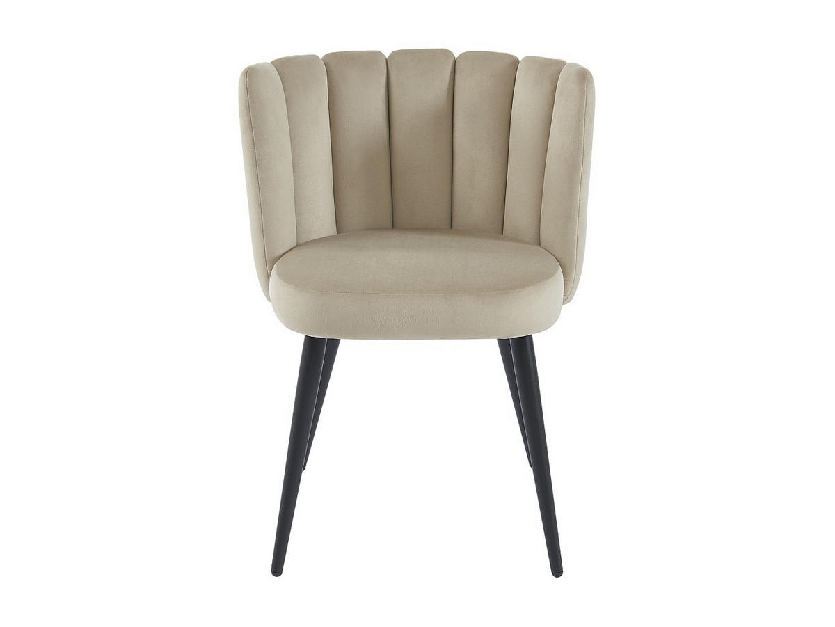 STUHL 2er-Set - Samt & Schwarzes Metall - Beige - PRANILA - Beige, Textil (59/78.5/55cm) - Pascal Morabito