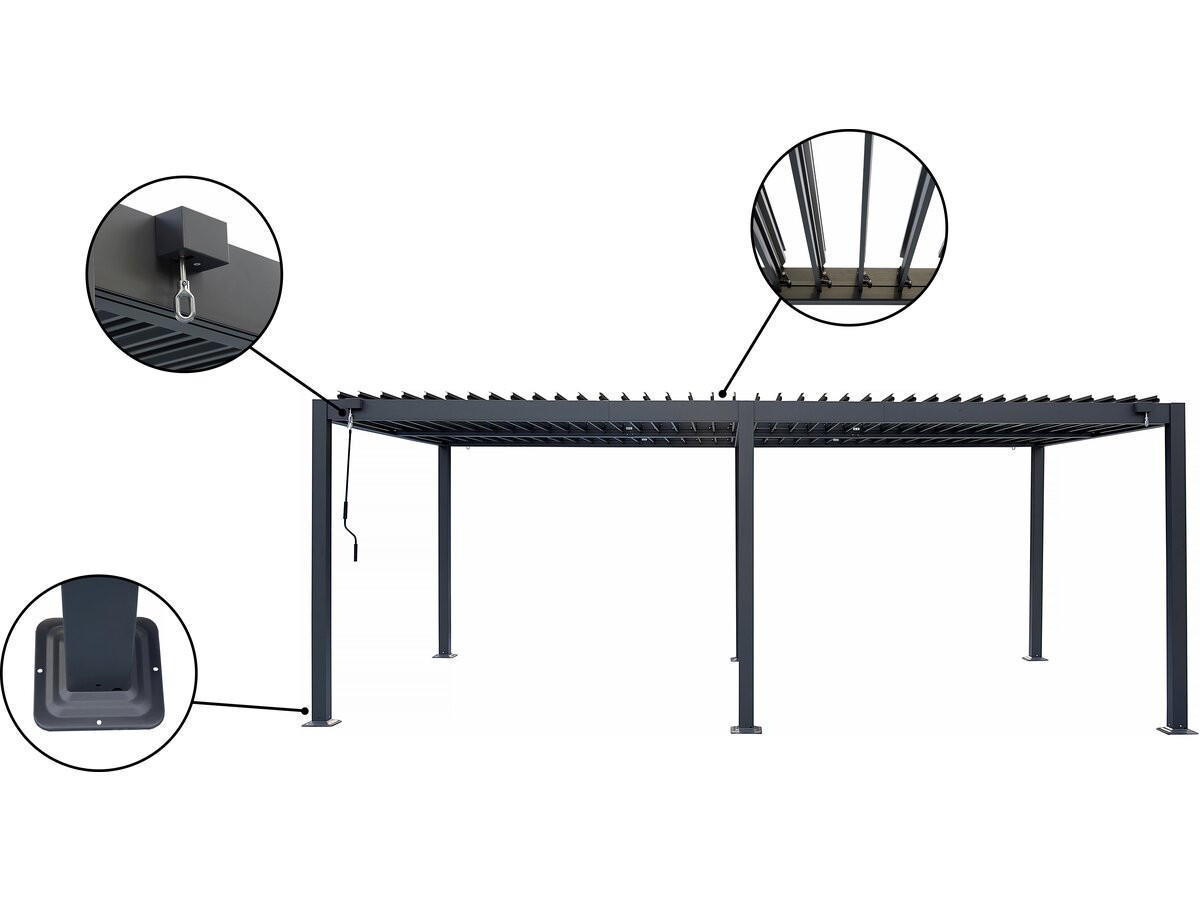 BIOKLIMATISCHE PERGOLA kensington Grau - Grau, Metall (299/220/588cm) - Habitat Garten