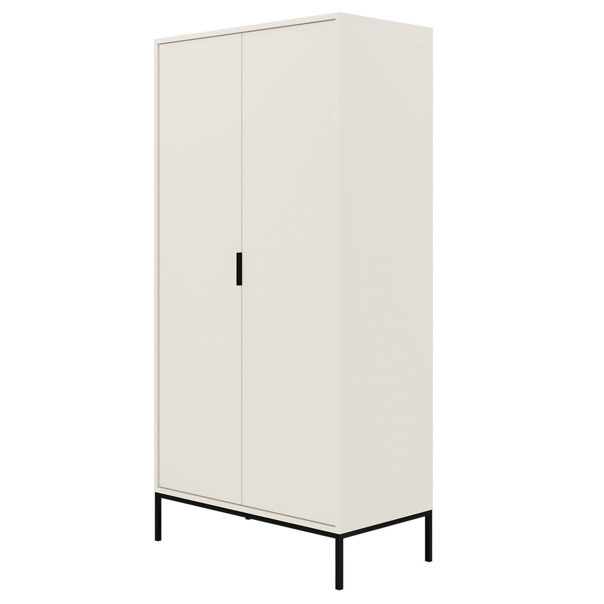 SKŘÍŇ 2DVEŘOVÁ Seattle Černobílý - bílá, kompozitní dřevo (100/205.4/55cm) - Petits-meubles