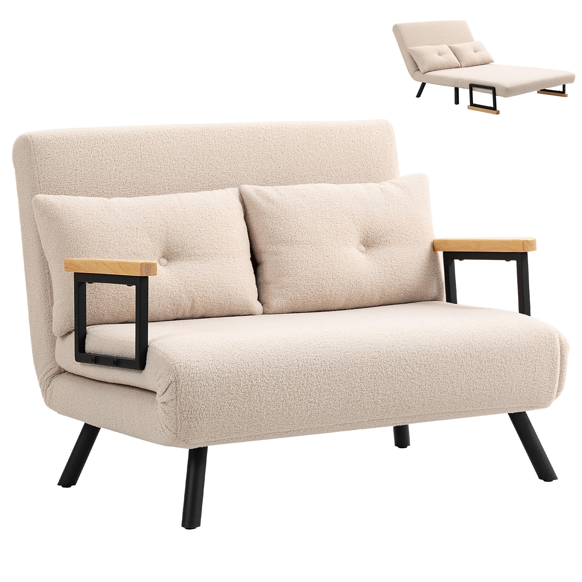 Pangivo Schlafsofa Schwarz 73x81x102 cm