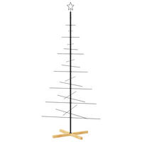 WEIHNACHTSBAUM Metall Mit Holzständer Schwarz 180 Cm - Schwarz, Metall (180cm) - vidaXL