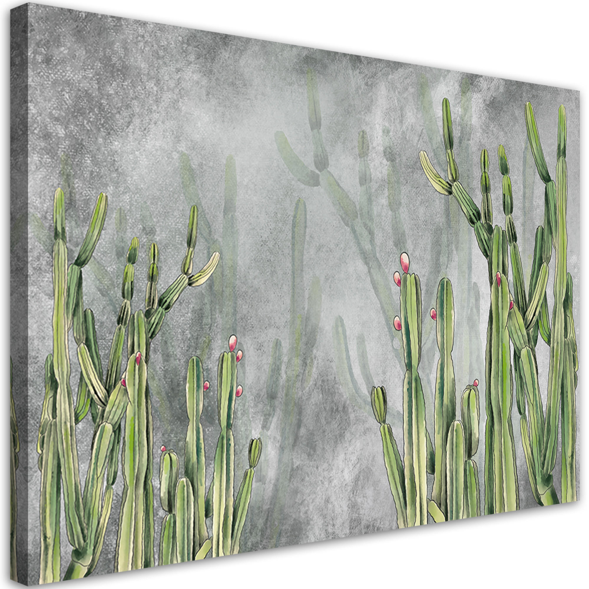 WANDBILD großer wüstenkaktus - Grün, Textil (60/40cm) - Feeby