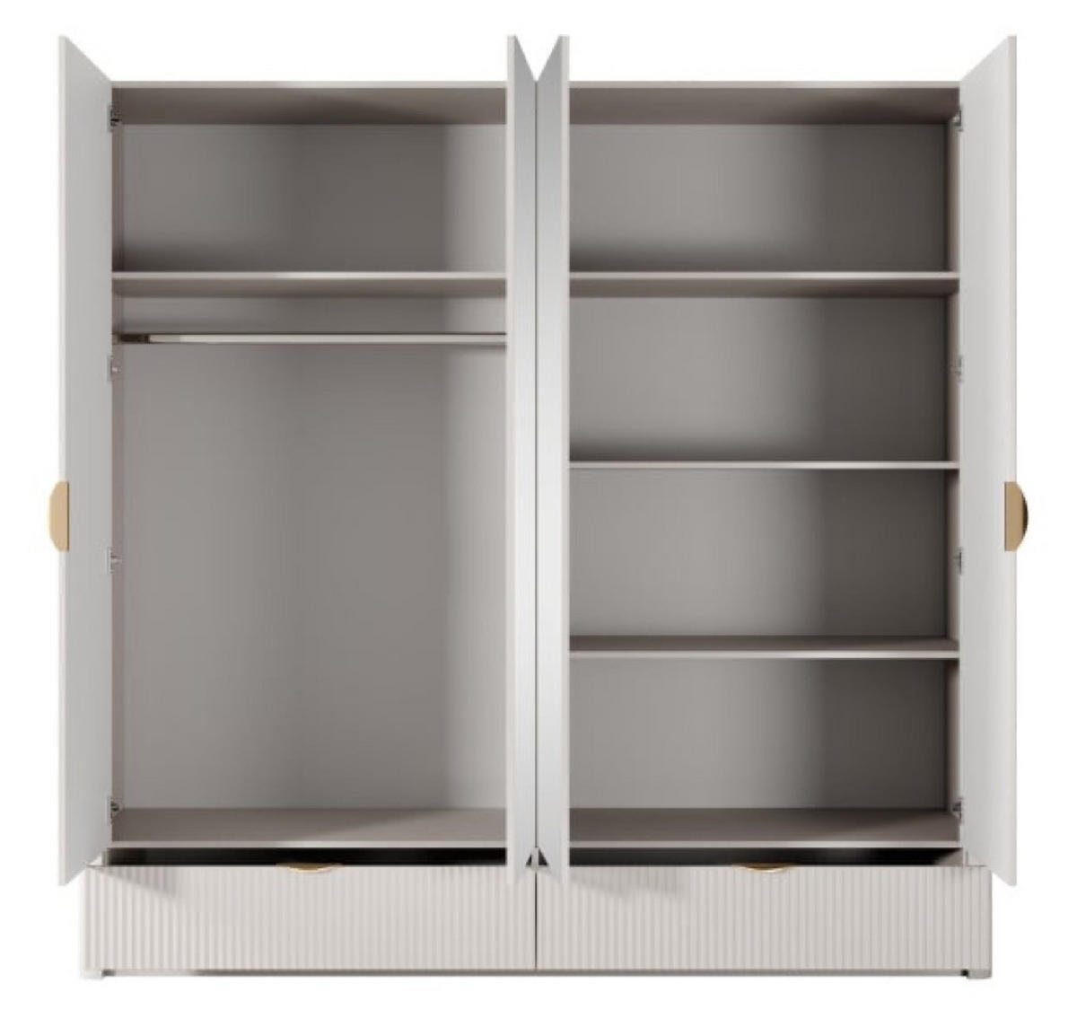 SCHRANK Beige Lena Mit Spiegel - Beige, Holzwerkstoff (213/208/54cm) - Sepro Meble