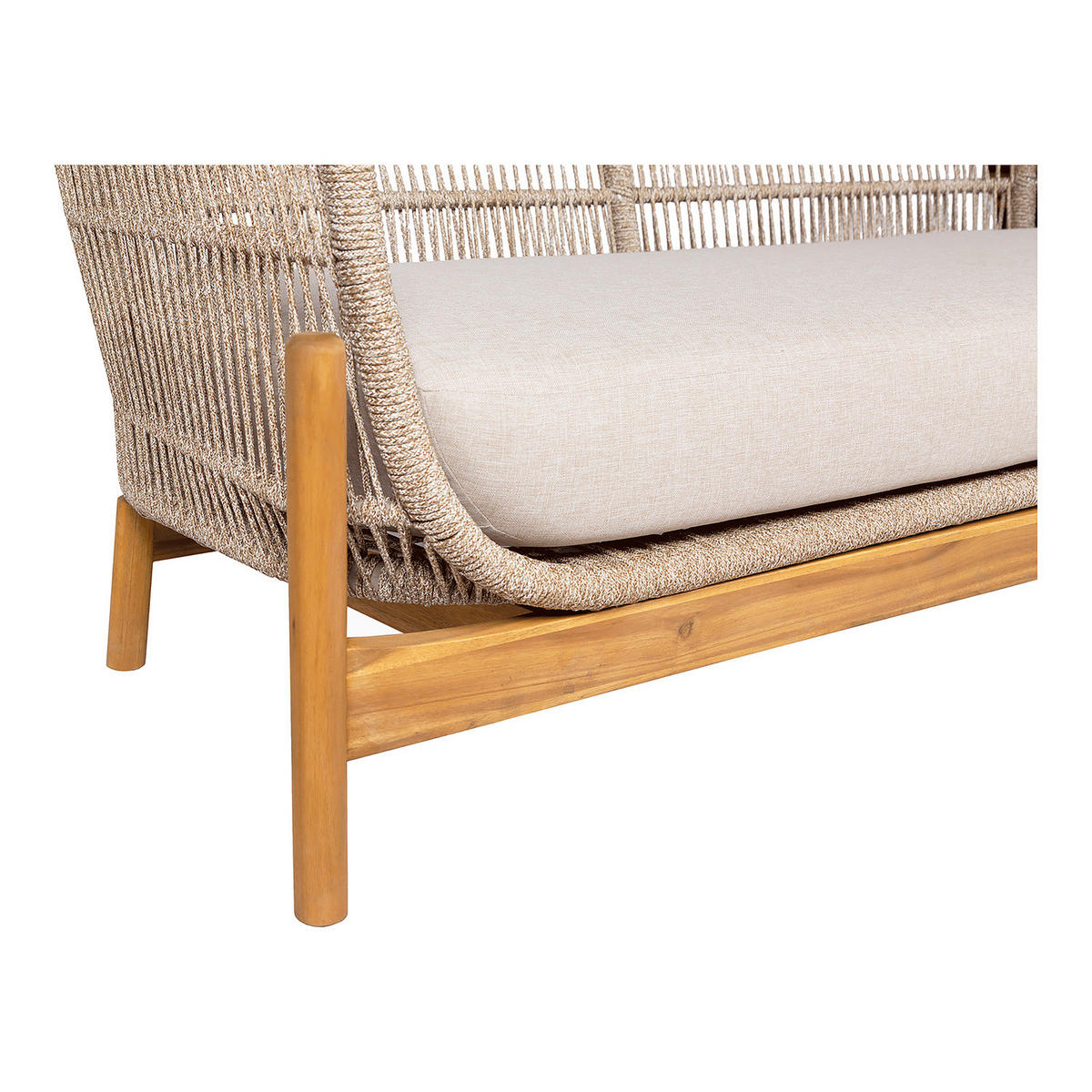 LOUNGECOUCH - Beige - Braun - Polyester - Stahl - 175 x 72 x 79 cm - Beige/Braun, Holz/Textil (175/72/79cm) - home24